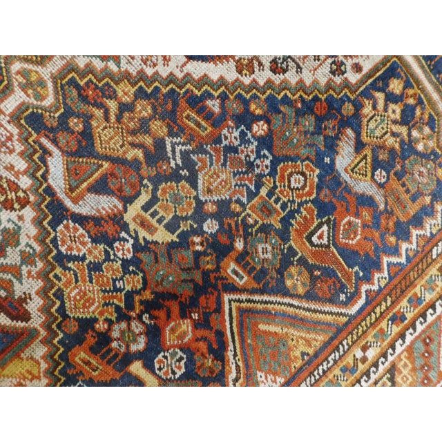 Textile Antique Handmade Persian Nomadic Rug 5'6"x 9'3" For Sale - Image 7 of 13