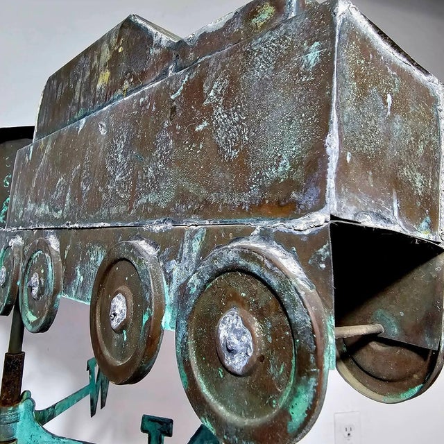 Vintage Copper Locomotive Train Weathervane For Sale - Image 12 of 12