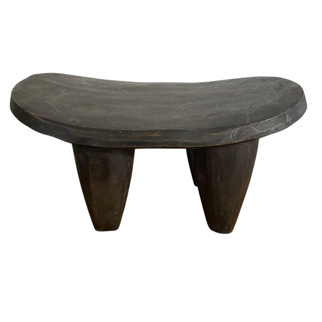Vintage African Carved Wood Senufo Milk Stool 14" W For Sale - Image 4 of 6