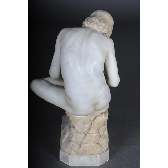 Ivory 20th Century Marble Sculpture of Thorn Extractor Spinario For Sale - Image 8 of 18