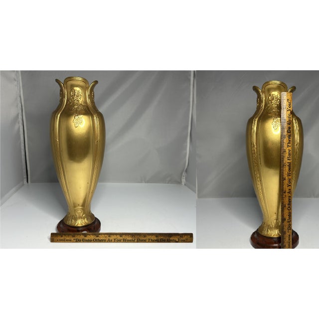 Early 20th Century Christofle Gallia Gilt Vase: Art Nouveau Floral Design For Sale - Image 10 of 10