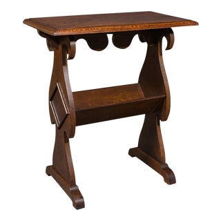 1910s Antique Edwardian English Oak Reader's Stand For Sale