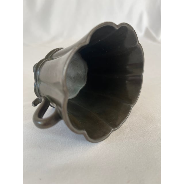 Just Andersen 1920's Danish Art Deco Patinated Disko Metal Vase D19 by Just Andersen For Sale - Image 4 of 7