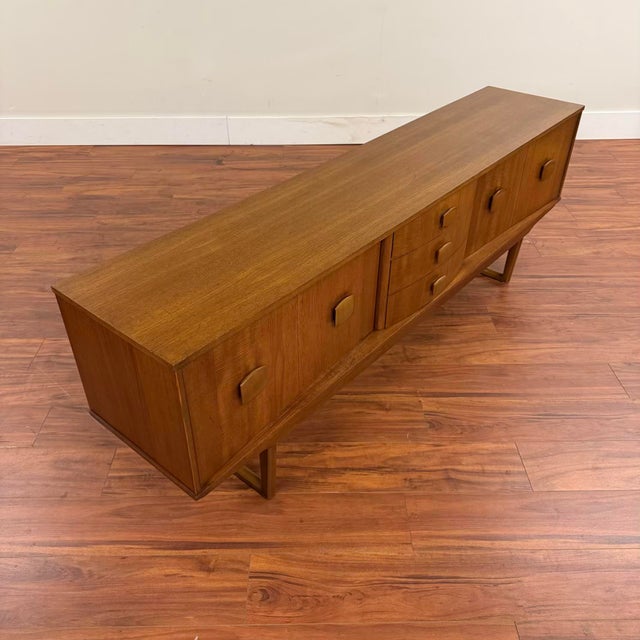 Mid 20th Century Stonehill Furniture Sled Leg Long Teak Sideboard For Sale - Image 5 of 11