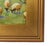 Impressionist oil painting on an artist's hardboard panel of a flock of sheep grazing displayed in a complementary...