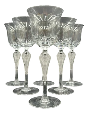French Wine Glasses from Lalique and Fabergé, 1960s, Set of 6