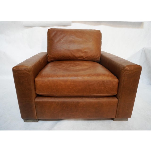 Maxwell Leather Chair by Restoration Hardware / RH Great addition to a living room, larger bedroom, or library. Brown...