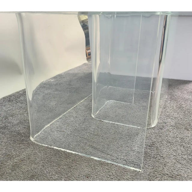 Jeffrey Bigelow Style Mid Century Modern Lucite Base Coffee or Cocktail Table For Sale - Image 9 of 11