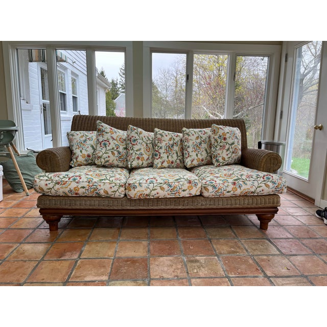 Henry Link 1980s Henry Link Rattan Sofa For Sale - Image 4 of 10