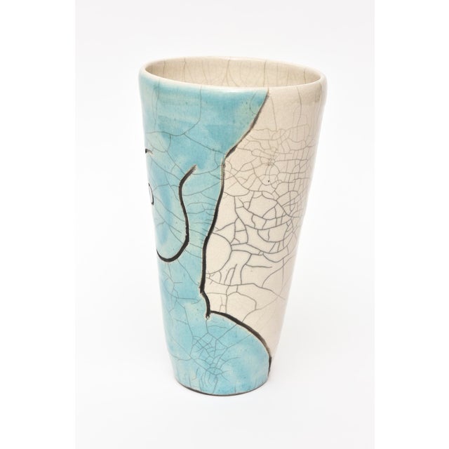 1970s Vintage Raku Ceramic Nude Vase, Signed For Sale - Image 5 of 11
