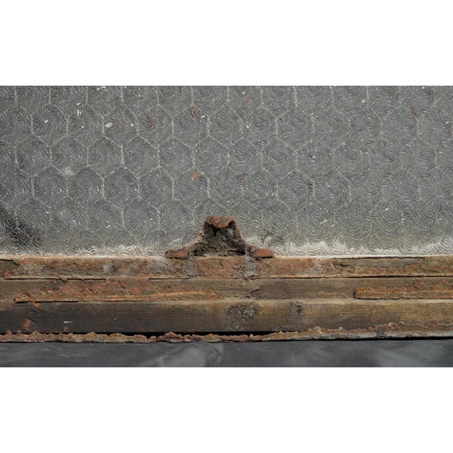Wood Reclaimed Wormy Chicken Wire Glass Window 31.75 X 19 In. For Sale - Image 7 of 7