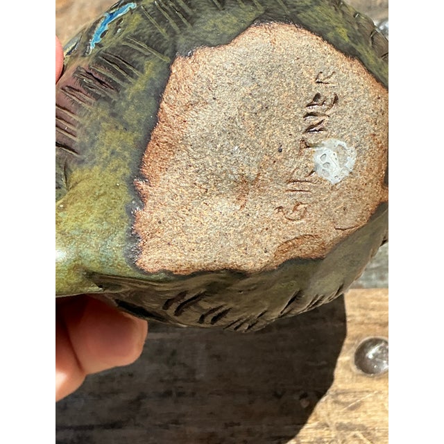 Vintage Slab Built Studio Pottery Cups - A Pair For Sale - Image 9 of 12