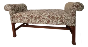 1990s Attributed to Drexel Rolled Arm Upholstered Bench