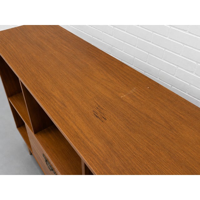 Mid Century Modern Liquor Cabinet Bar | Walnut Bookcase Wall Unit, C. 1960's For Sale - Image 14 of 14