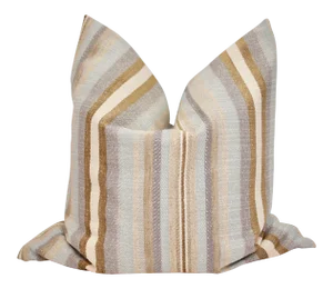 Bassett McNab Company "Textured Stripe" 24" Square Down/Feather Pillow