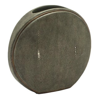 Shagreen Vase With Brass Details by R&y Augousti For Sale