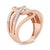 Contemporary 10K Rose Gold 1/2 Cttw Round-Cut Diamond Intertwined Multi-Loop Cocktail Ring (I-J Color, I1-I2 Clarity) - Size 7 For Sale - Image 3 of 6