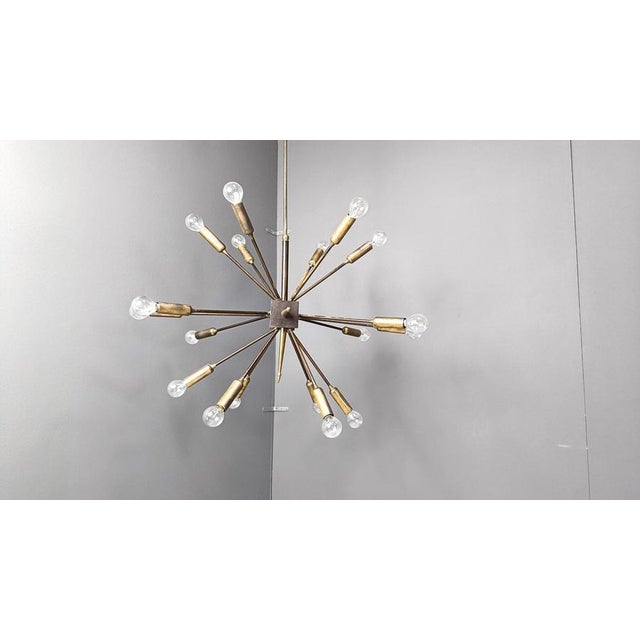 Metal Vintage Brass Sputnik Chandelier, 1970s For Sale - Image 7 of 10