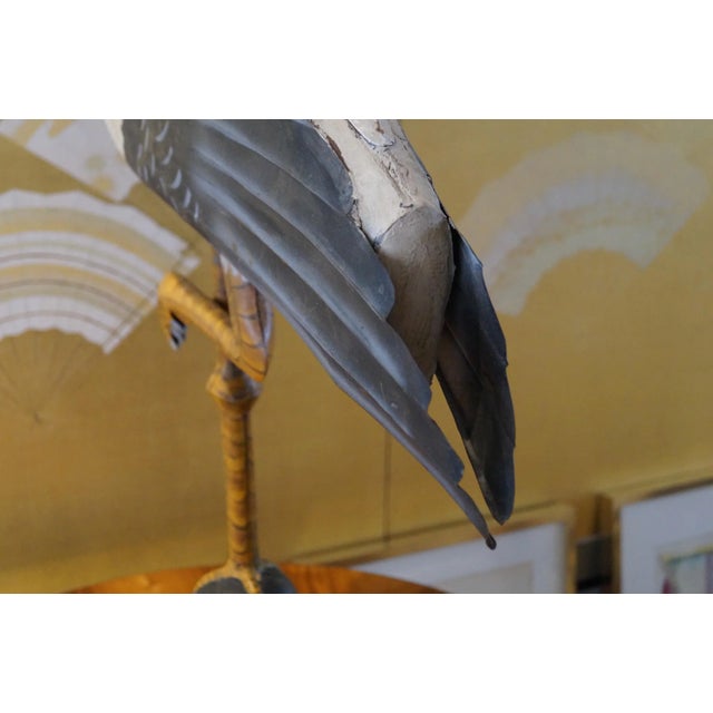 Metal Antique French Stork Weathervane, Early 1900s For Sale - Image 7 of 9