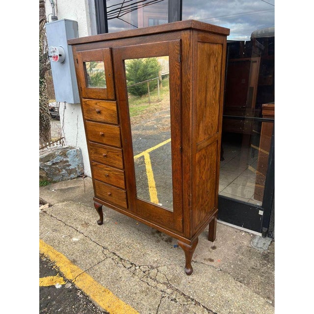 19th Century Antique Oak Chifferobe Wardrobe Chairish