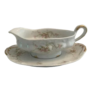 Early 20th Century Limoges Theodore Haviland Gravy Boat and and Under Plate