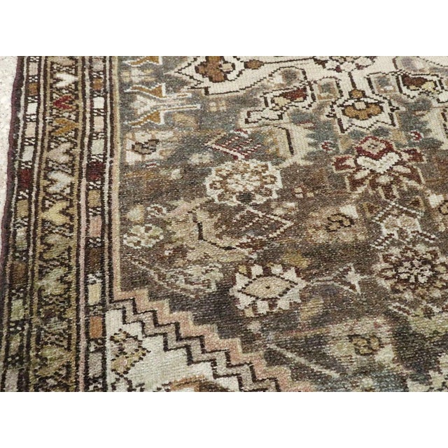 Mid 20th Century Galerie Shabab Collection Mid-20th Century Handmade Persian Malayer Throw Rug For Sale - Image 5 of 8