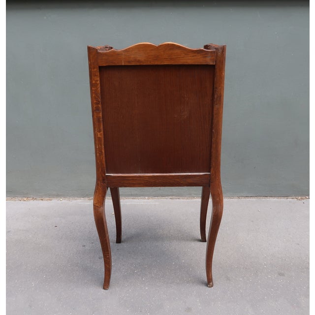 1950s French Antique Oak Nightstand For Sale - Image 5 of 9