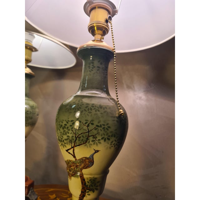 Antique Art Nouveau Lamps in Ceramic, 1900s, Set of 2 For Sale - Image 4 of 10
