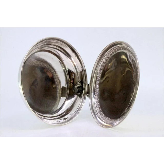 Silver Whisk with Raised Border Lid and Wooden Handle For Sale - Image 6 of 9