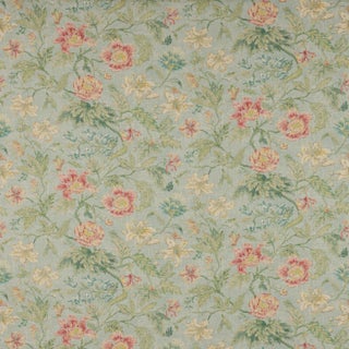 Colefax & Fowler Tapestry Garden Linen in Old Blue Fabric- 3.67 Yards For Sale