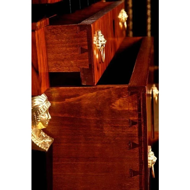 20th Century Empire Caryatide Tulip Veneer Commode For Sale - Image 5 of 9