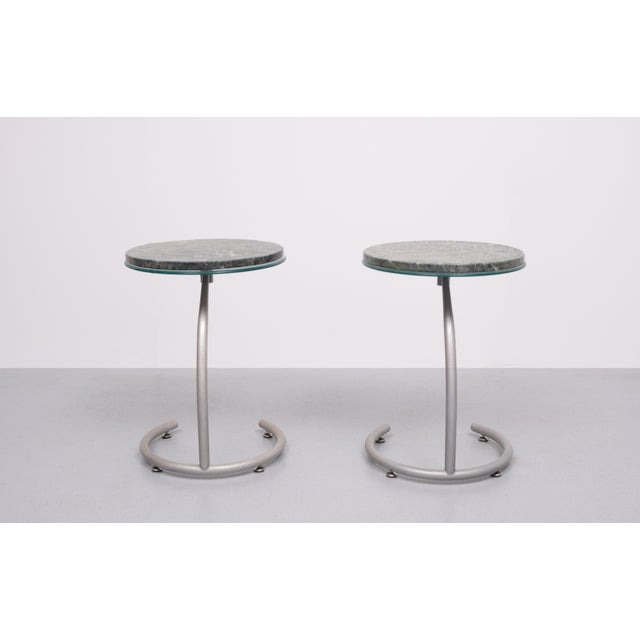 Side Tables with Green Marble Tops, Holland, 1990s, Set of 2 For Sale - Image 4 of 10