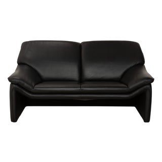 Atlanta 2-Seater Sofa in Black Leather from Lauser For Sale