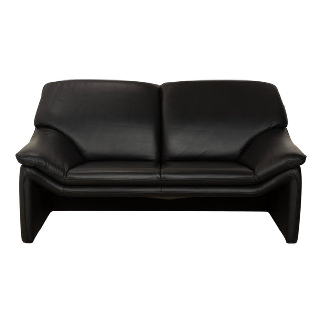 Atlanta 2-Seater Sofa in Black Leather from Lauser For Sale