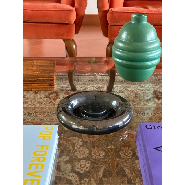 1970s Space Age Blue Iridescent Ceramic Ashtray / Vide Poche, Italy 1970s For Sale - Image 5 of 13
