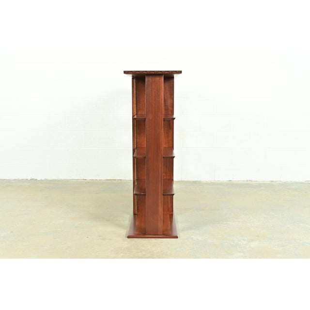 Frank Lloyd Wright Taliesin Mahogany Bookcase or Room Divider, Newly Refinished For Sale - Image 12 of 14