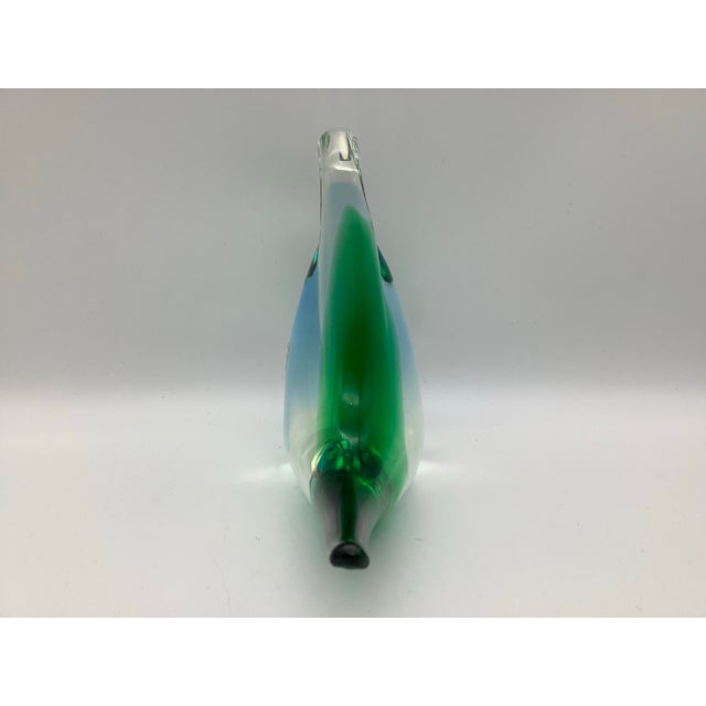 MCM Art Glass Bird Figurine Lorraine Glass Paperweight Made in Canada For Sale - Image 9 of 9