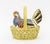 Este for Tiffany &amp; Co. Ceramic Hen Form Covered Basket, with hen form lid and woven green basket with fixed handle,...