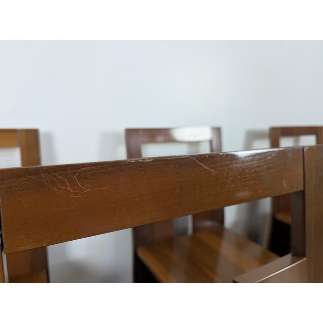 Loto Spa Italian Chairs in American Walnut, Set of 8 For Sale - Image 11 of 14