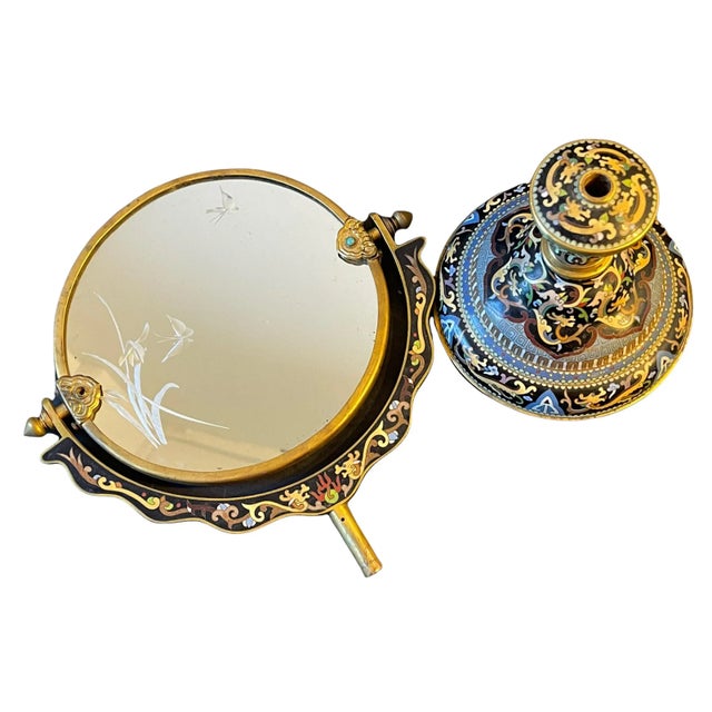 Chinese, early 20th century, adorned with Dragons & floral motif cloisonné enamel, Hand Crafted Cloisonne Double Sided...