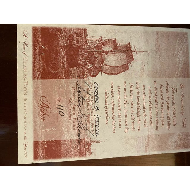 2000 - 2009 Baker Furniture Neoclassical Anniversary “Work Table” Made of Burl-Wood A Storage Table From the Charleston Collection! For Sale - Image 5 of 9