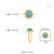 1.25ct Turquoise & Diamond Floral Vintage Cocktail Ring Size 4 in 14k Yellow Gold For Sale - Image 12 of 15