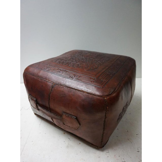 Square Saddle Leather Ottoman by Angel Pazmino, 1970s For Sale - Image 13 of 13