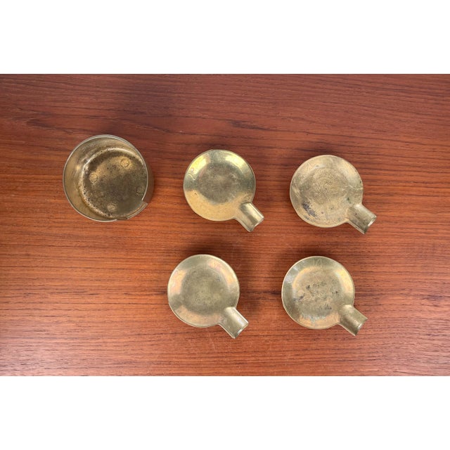 Mid-Century Modern Mid-Century Modern Austrian Brass Stacking Ashtrays, 1960s, Set of 5 For Sale - Image 3 of 18