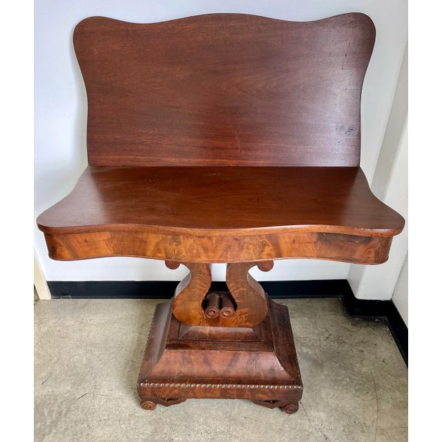 Traditional Antique Entryway Foyer Hall Card Game Dining Table For Sale - Image 3 of 11