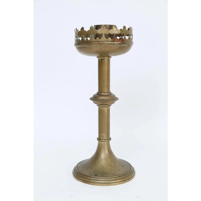 Metal Antique French Gilt Brass Altar Candlesticks - Set of 3 For Sale - Image 7 of 11