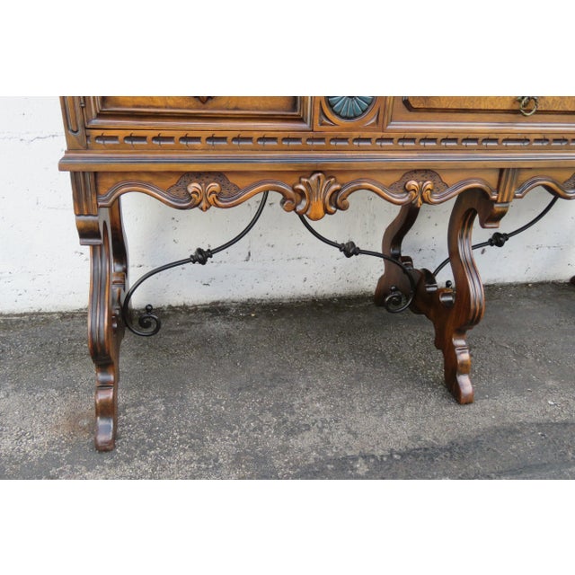 Wood Berkey and Gay Early 1900s Carved Long Sideboard Buffet Credenza Bathroom Vanity 5630 For Sale - Image 7 of 11
