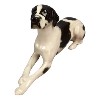 Porcelain Black and White Pointer Dog from Lomonosov, 1980s For Sale