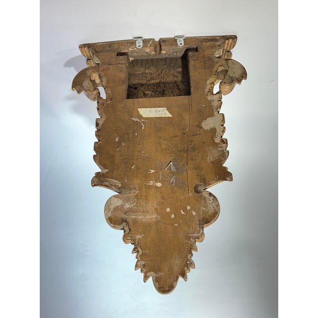 Pair 19th Century Large Carved Giltwood Wall Brackets in Italian Baroque Style For Sale - Image 4 of 8