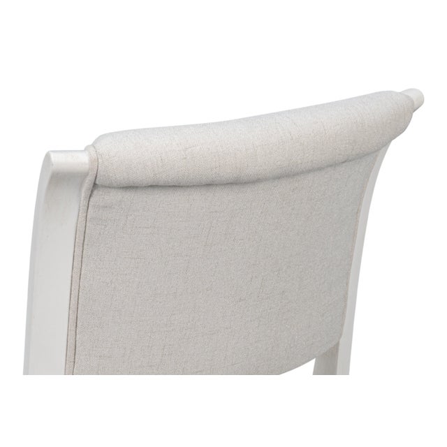 White Klismos Dining Chairs in White with Cream Seats, Sets of 2 For Sale - Image 8 of 11